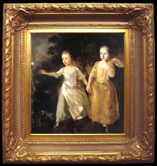 framed  Thomas Gainsborough The Painter-s Daughters chasing a Butterfly, Ta021